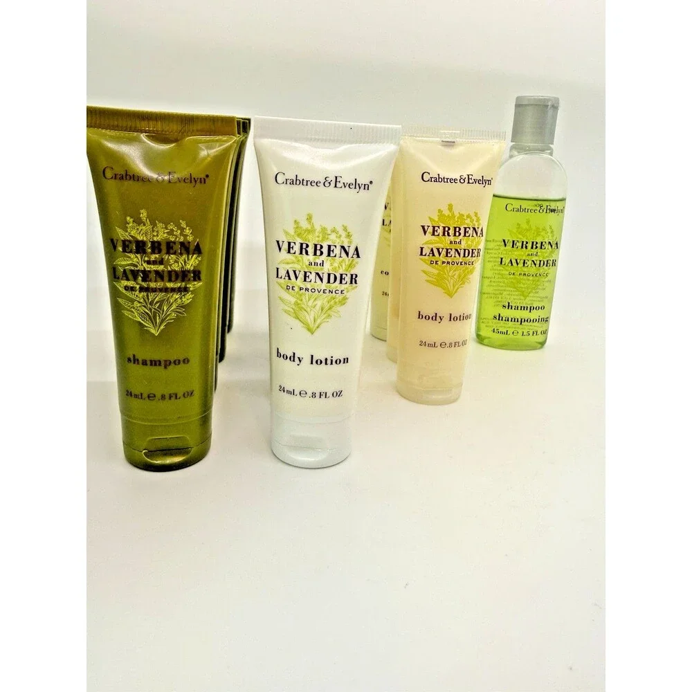 Crabtree & Evelyn Verbena Lavender Travel Set 12Pc Shampoo Lotion Conditioner